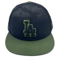 New Era 59Fifty Fitted Hat 7 3/4 LA Dodgers Black Camo Green Military Stars - $30.00