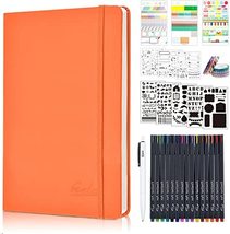 Bullet Dotted Journal Kit, Feela A5 Dotted Grid Journal Set with 192 Pages Orang - £45.87 GBP