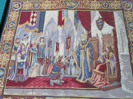 French Wall Tapestry By Michael Chisarik 33 X 28&quot; - &quot;The Court Of Camelot&quot; - £313.17 GBP