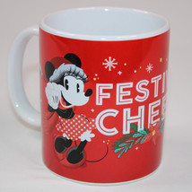 Disney 2021 Christmas Coffee Mug Mickey And Minnie Mouse Festive Cheer 8 oz Cup - £6.65 GBP