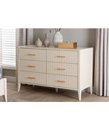 Albert Ivory Fluted Wood 6-Drawer Dresser - $15,139.29 MXN
