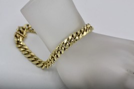 Authenticity Guarantee 
10K Yellow Gold Puffed 7.5mm Cuban Link Chain Bracele... - £599.49 GBP