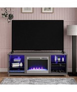 Electric Fireplace TV Stand 70-inch TVs Entertainment Center Glass Shelv... - £340.67 GBP