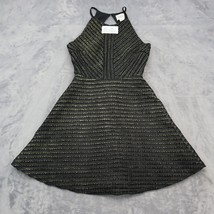 Sienna Sky Dress Womens S Black Gold Sparkle Halter Strap Cocktail Event Outfit - £20.55 GBP