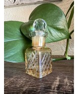 Vintage Czech Yellow Cut Glass Crystal Perfume Scent Bottle  EUC - $25.74