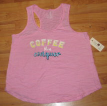 Sweet Treasures Pink Tank Top Coffee Than Conquer New - £7.10 GBP