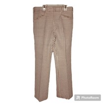 Vintage 70s Beige Brown Gingham Pants - £27.97 GBP