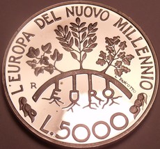 Silver Proof San Marino 1998-R 5000 Lire~I Leave You Free~Ivy Olive Oak Trees~FS - £42.25 GBP