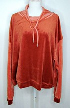 Scoop Cropped Hooded Tie Neck Sweatshirt Sienna Rosewood Rust Color XL 1... - £18.14 GBP