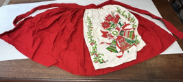 Vintage 1950s Christmas half apron MCM attached NOEL dish towel retro ki... - $23.76