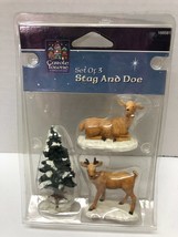 LEMAX Carole Towne Collection Stag and Doe Set of 3 NEW Village Accessories - £10.24 GBP