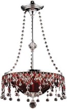 Pendant Light DALE TIFFANY Contemporary 3-Light Red Polished Chrome Marble - £649.07 GBP