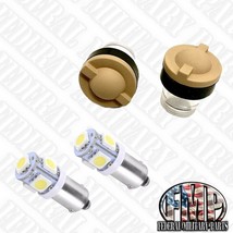 2 Tan Lens Covers + 2 Seals LED White Bulbs fits Humvee Dash 12339203-1 - $29.94