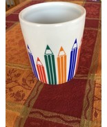 Vintage Multicolor Pencil Naaman Porcelain Mug, Made in Israel, Art Teac... - $60.93 CAD