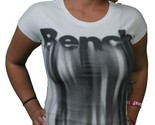 Bench UK Morph Camiseta Blanco Roto Crema Fusión Negro Logo Gráfico Cami... - $14.99