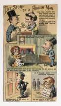 Antique Trade Card Victorian Rising Sun Stove Polish Story of a Foolish Man - £11.97 GBP