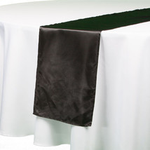 Set of 10 Richland® 6&quot; x 108&quot; Satin Table Runners Great for Weddings Black 10&#39; - £13.44 GBP