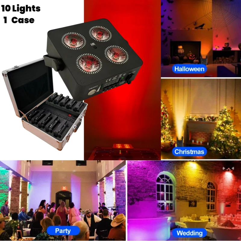 New 4x18W LED Par Light 6in1 Wireless Stage Lights with Battery Powered ... - $1,106.44 CAD