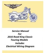 2016 Harley Davidson Road King Classic Touring Models Service Manual - $28.95