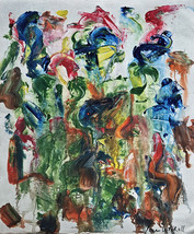 Painting Artwork Joan Mitchell Signed Canvas, Vintage Abstract Modern Art, USA - £111.09 GBP