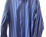 Ralph Lauren Classic Fit Mens Size Large Blue Striped Button Down Shirt ... - £10.59 GBP