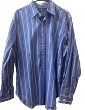Ralph Lauren Classic Fit Mens Size Large Blue Striped Button Down Shirt ... - $13.47