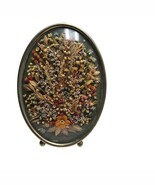 Vintage Cideart Dried Flower Wall Art – Bubble Glass Frame w/ Velvet Str... - $910.04 MXN