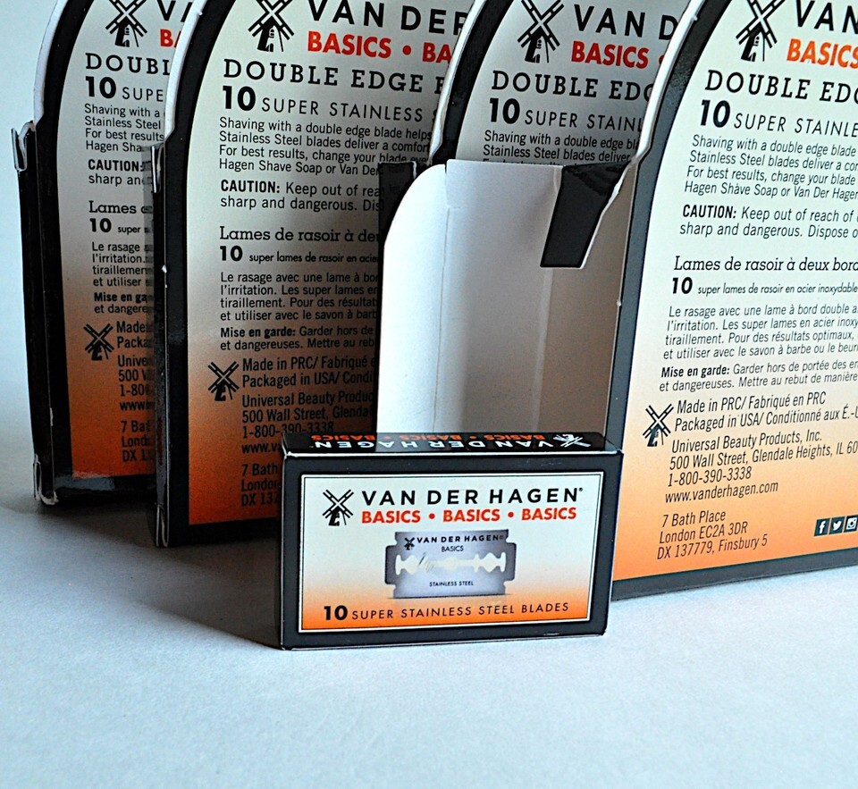 Lot 6 pkgs Van Der Hagen Stainless Steel Double Edge Razor Blades NEW 50 blades Item image 2