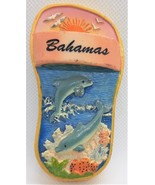 Bahamas with Dolphins / Sandal souvenir magnet for refrigerator, locker,... - €11,95 EUR