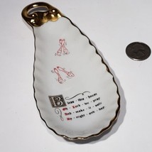 Bless This House Poem Porcelain Spoon Rest Hand Painted Gold House Warmi... - $16.95