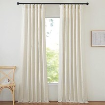 Thick Linen Curtains for Bedroom Pinch Pleated Thick Linen Blend W50xL84 Natural - £45.87 GBP