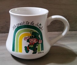 Vintage Wallace Berrie 1982 It&#39;s Great To Be Irish Leprechaun Rainbow Coffee Cup - £13.05 GBP