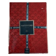 Waterford Tablecloth Red Ember Silver Geometric 70x84 Luxury Holiday Chr... - $74.75