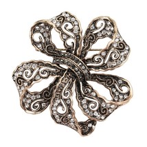 New Arrivals Women Hollow Crystal Flower Brooch Pin Vintage Brooches Arabia Pais - £7.24 GBP