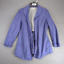 Coldwater Creek 100% Linen Purple Open Blazer Jacket Women&#39;s 10 P Preppy... - $25.00