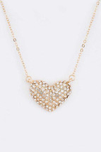 Crystal Heart Pendant Necklace Set - £12.67 GBP