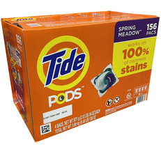 Tide PODS Liquid Laundry Detergent Pacs, Spring Meadow (156 Count) - £32.97 GBP