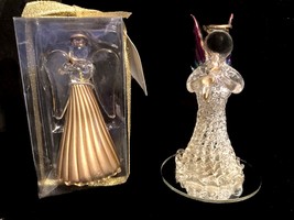K&#39;s collection figurines angels glass gold color trim multi color PET RE... - $10.13