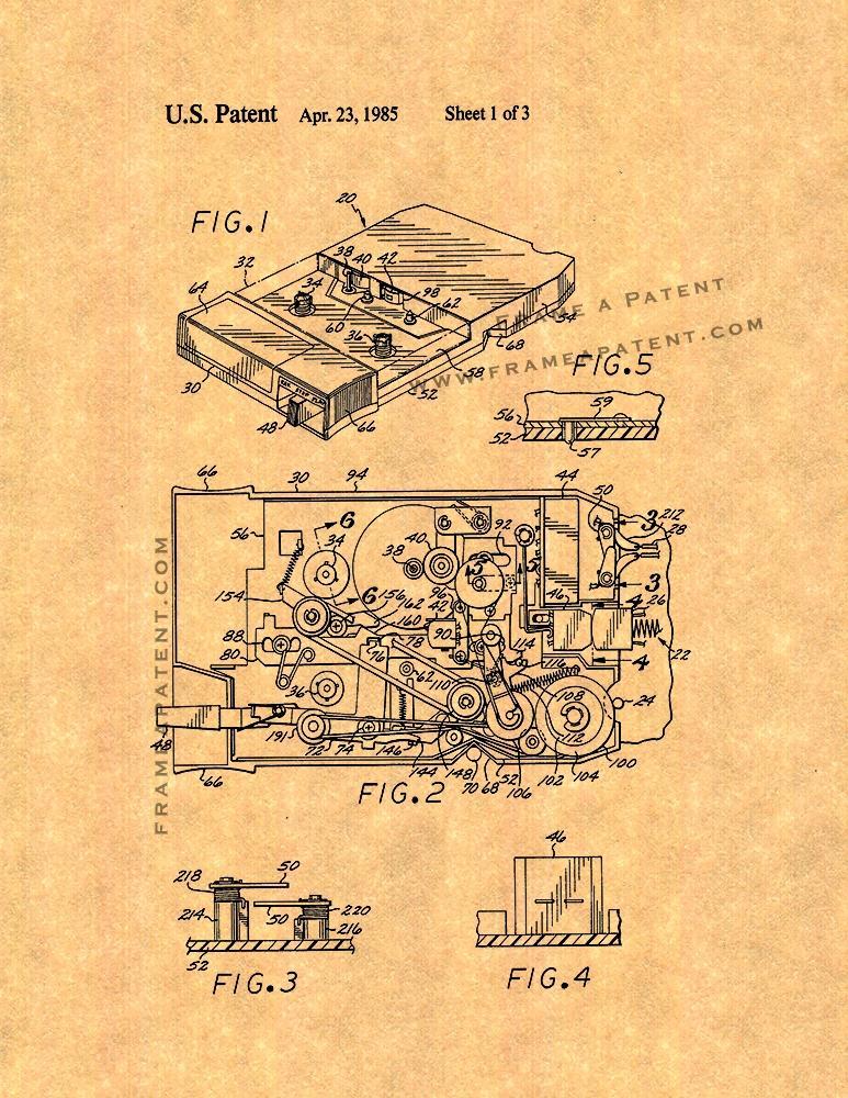 8-track Cassette Adaptor Patent Print - $7.95 - $32.95