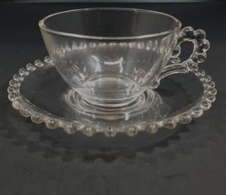 Vintage Imperial Candlewick Clear Glass Cup and Saucer Set Flawless - £15.54 GBP