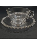 Vintage Imperial Candlewick Clear Glass Cup and Saucer Set Flawless - $19.79