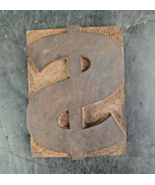 DOLLAR SIGN Vtg Wood &amp; Metal Letterpress Print Type Printers Block Cut 2.5&quot; - $16.00