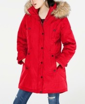 MSRP $120 Madden Girl Juniors&#39; Hooded Faux-Fur-Trim Parka Size Small - £17.08 GBP