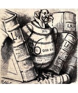 1875 Thomas Nast Victorian Woodcut Engraving Boss Tweed Vulture Politics... - €51,46 EUR