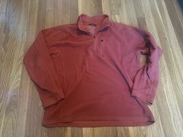 LL Bean 1/4 Zip Rust Orange Mountain Fleece Classic Mens Sz Large - $26.17
