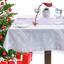 Heavy-Duty Deluxe Crystal Clear Vinyl Tablecloth Protector 70&quot; Round - $16.99