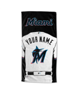 Miami Marlins OFFICIAL MLB Jersey Personalized Beach Towel  - $928.02 MXN