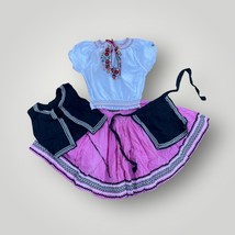 Hungarian Traditional Dress Set Skirt Embroidered Blouse Vest Apron - $143.54