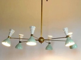 Huge Italian Chandelier Style Stilnovo Mid Century 8 Arms Sputnik Ceiling Lights - £345.53 GBP