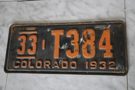Vintage 1932 Colorado License Plate 33-T384 (single) - £118.25 GBP